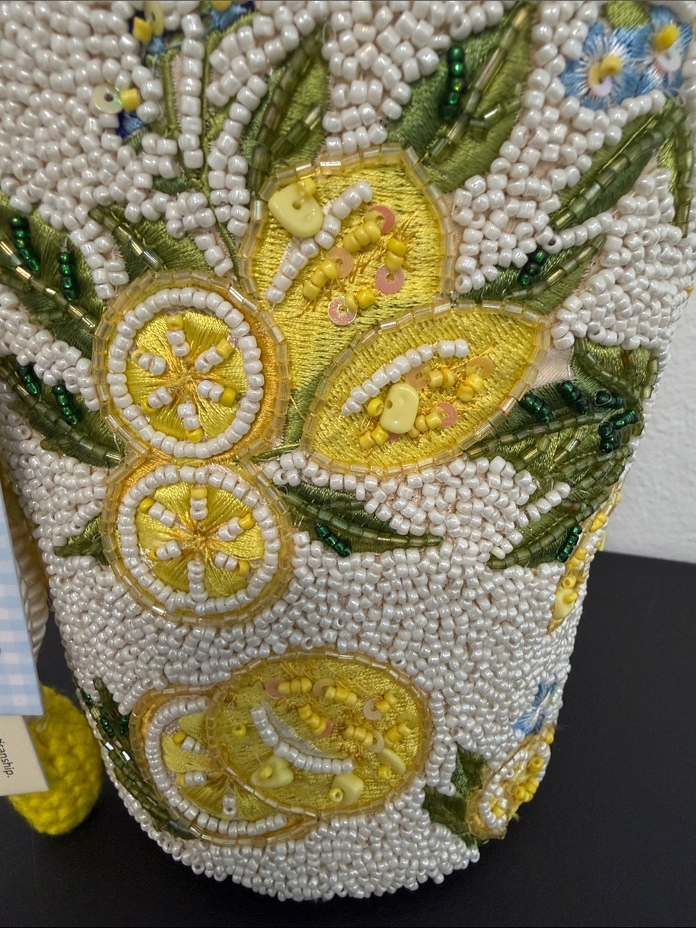 Handcrafted In India | Beaded Whimsical Fun Lemon Bucket Bag 🍋 - Picture 4 of 13